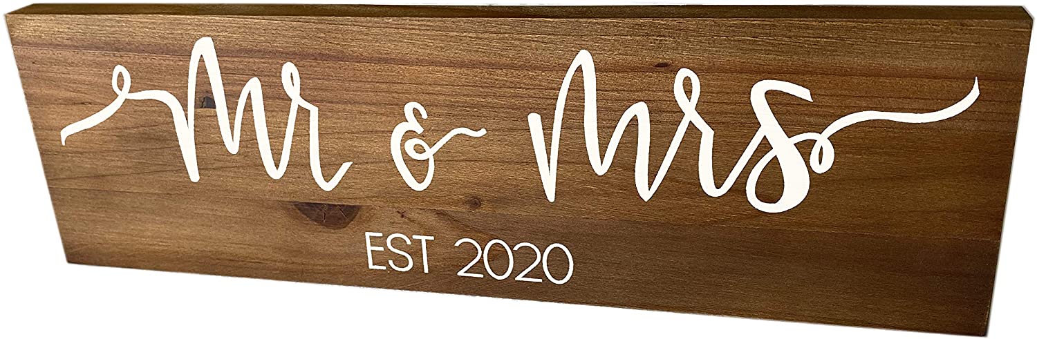 Craftwize Mr & Mrs Sign - Brown(Gift Box Included), 2020 Large