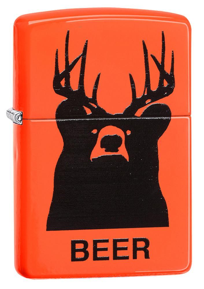 Zippo Orange Matte Beer Bear Windproof Pocket Lighter