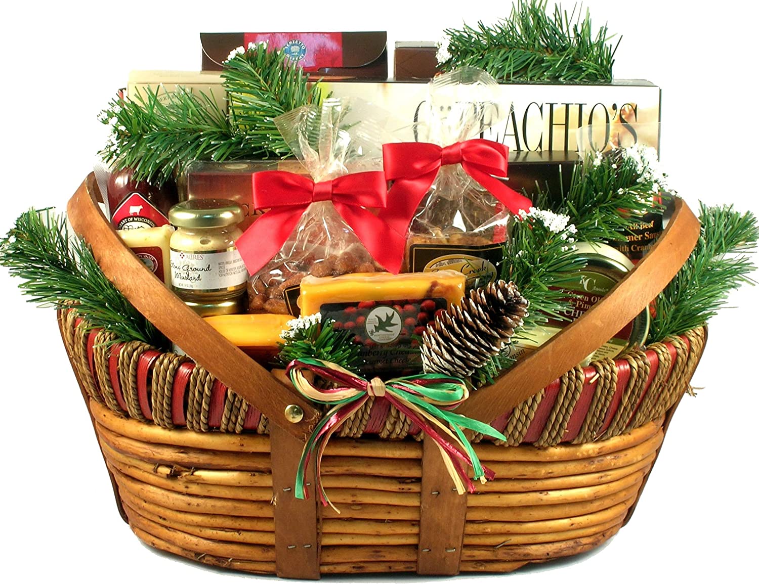 Gift Basket Village Home For The Holidays: Christmas Gift Basket with Cheese & Sausage, Large
