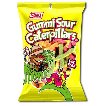 Shari Gummi Sour Caterpillars, 4.5 Oz, 12 Ct