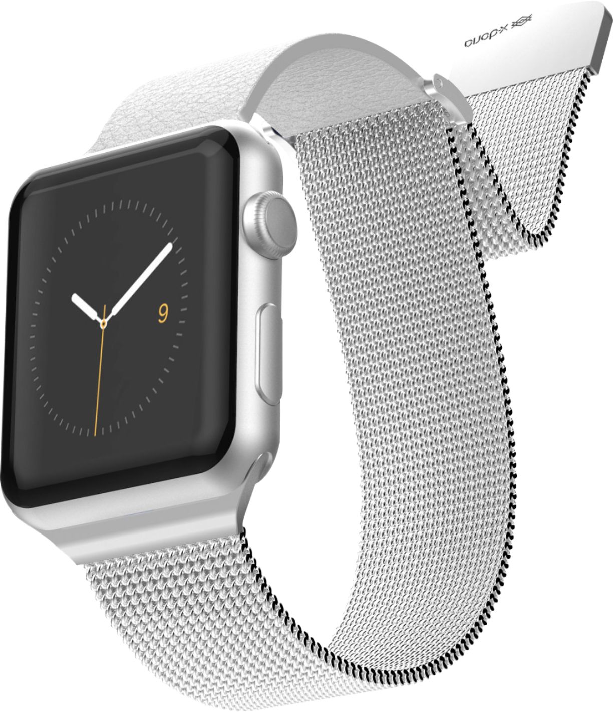 X-Doria - Hybrid Mesh Watch Band for Apple Watch® 38mm and 40mm - Silver/White