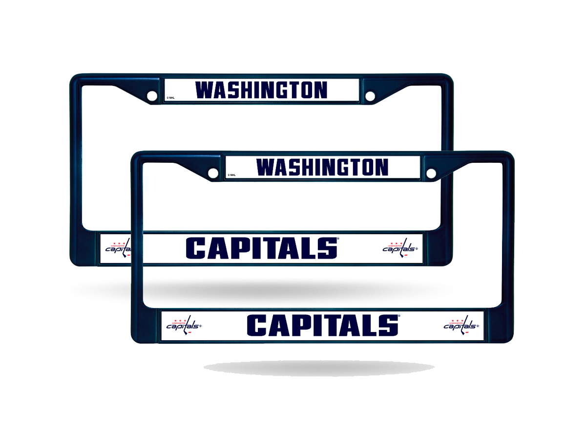 Washington Capitals Blue Painted Chrome Metal (2) License Plate Frame Set