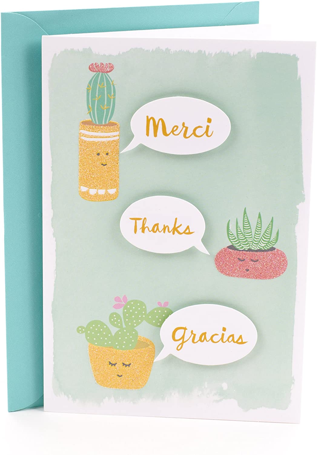 Hallmark Thank You Card (Cute Cactus)