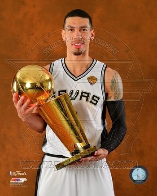 Danny Green with the NBA Championship Trophy Game 5 of the 2014 NBA Finals Sports Photo