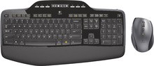 Logitech - Wireless Desktop MK710 Keyboard and Mouse - Black
