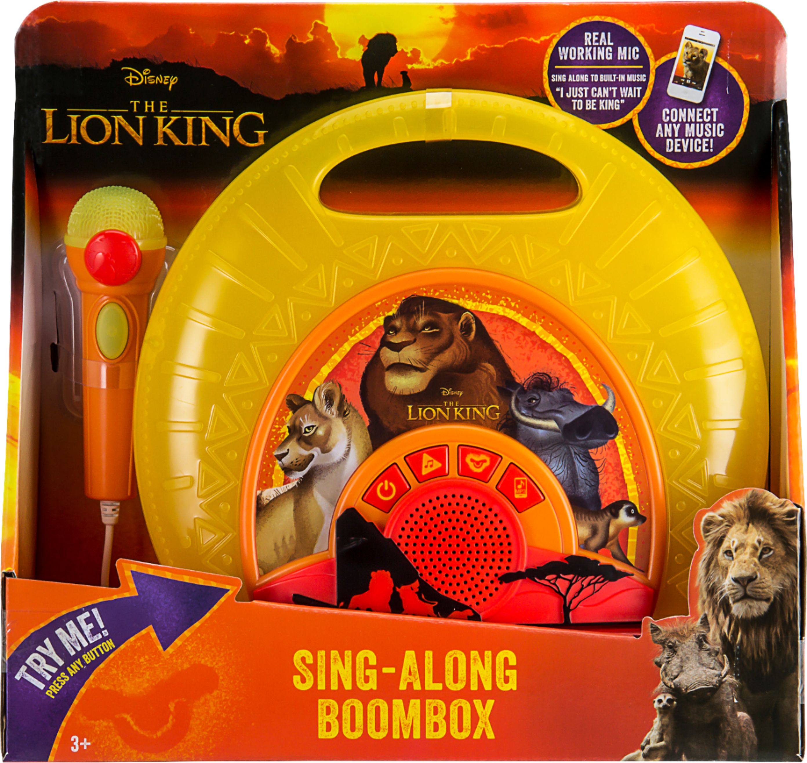 eKids - Disney The Lion King Sing-Along Boombox Portable Karaoke System - Yellow/Orange