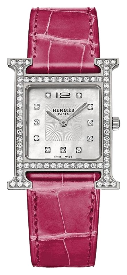 Hermes 26mm Heure H Alligator Diamond Watch ( hh1.530 ) 11HR0212
