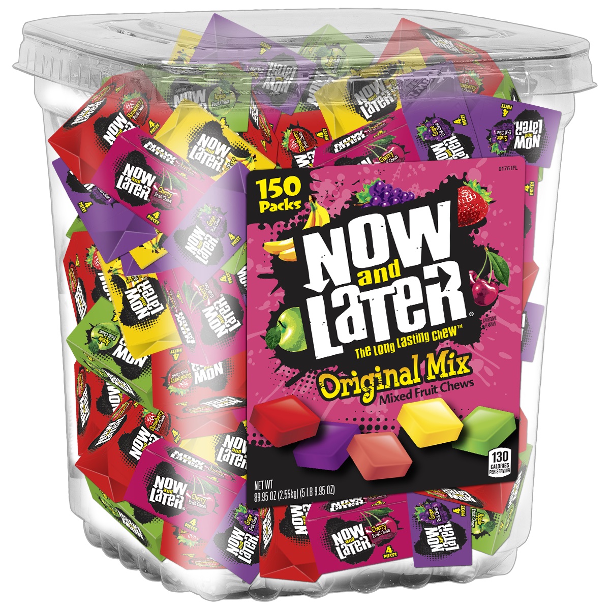 Now & Later, Original Mix Candy Tub, 90 Oz, 150 Count