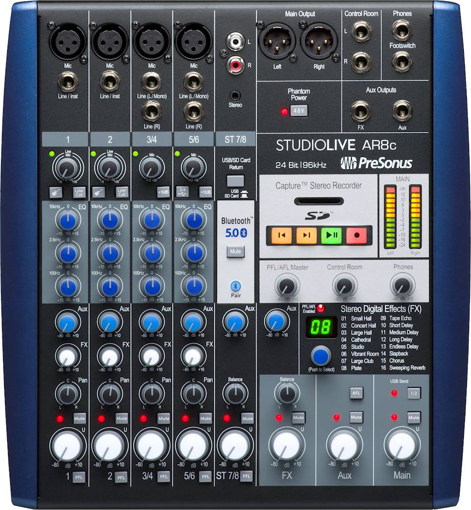 PreSonus - StudioLive ARc-Series 8-Channel Analog Mixer - Blue/Black