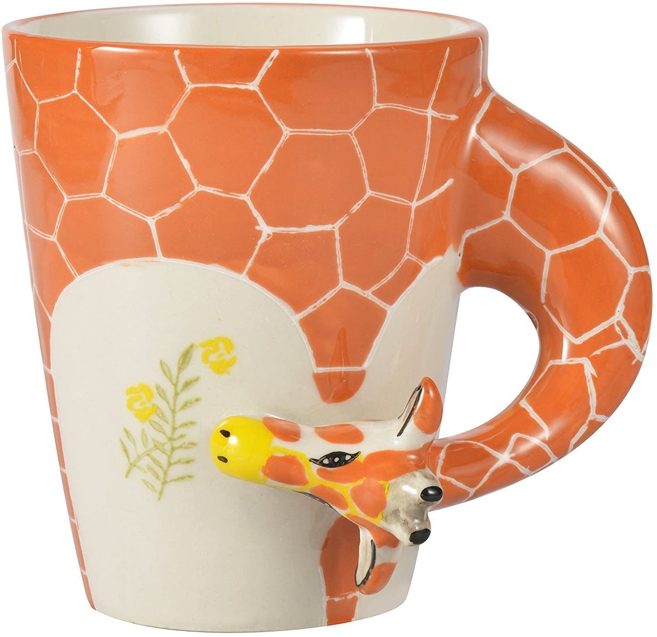 HOMEE 3D Coffee Mug, Handmade Hand Painted Creative Art Mug Ceramic Milk Cups Travel Mug Africa Style Giraffe
