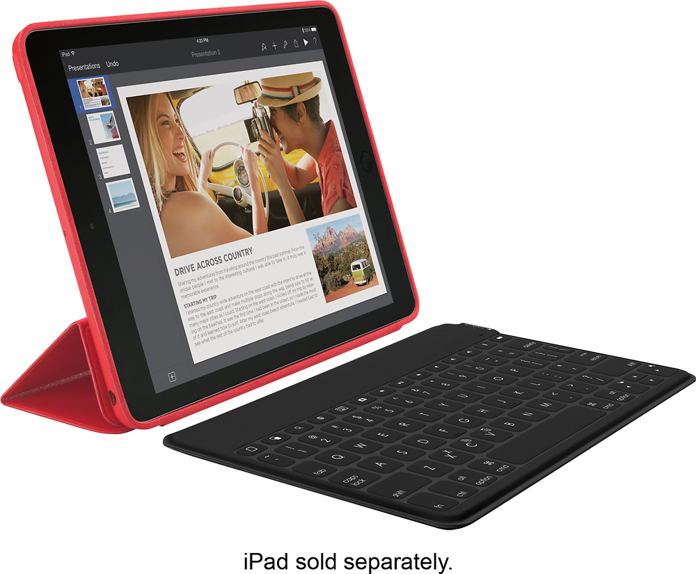 Logitech - Keys-To-Go Portable Keyboard for Apple® iPad® Air 2 - Black