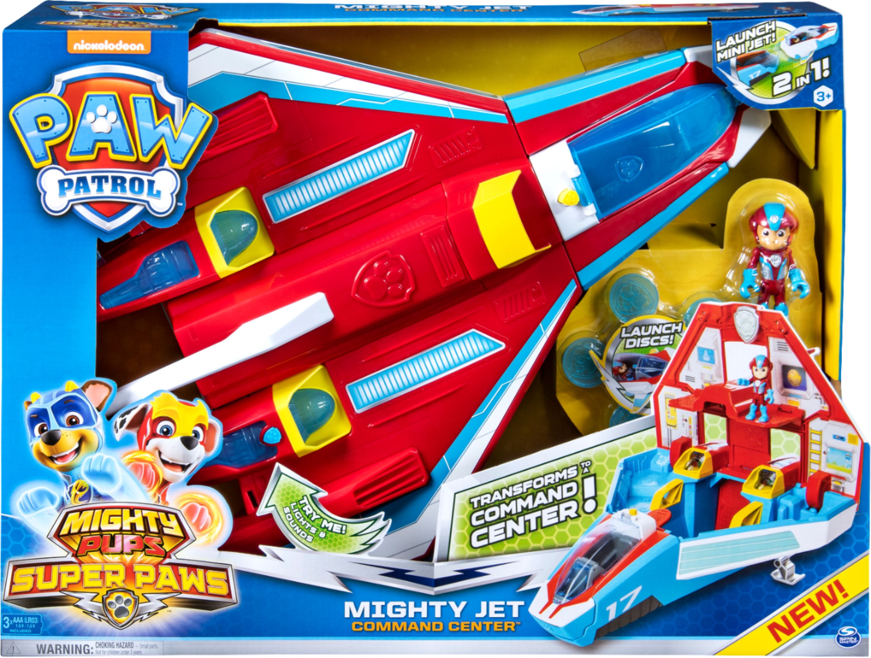 Paw Patrol - Mighty Pups Super Paws Mighty Jet Command Center - Multicolor