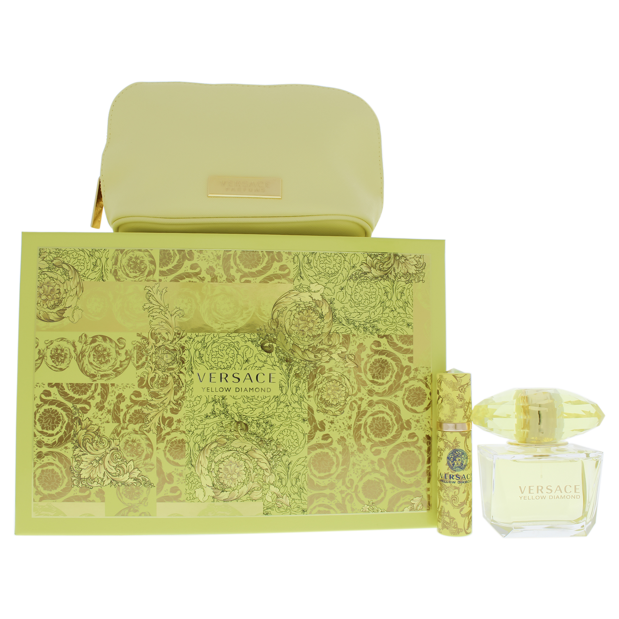 Versace Yellow Diamond Perfume Gift Set Women - 3 Pc Gift Set 3oz EDT Spray, 10ml EDT Spray, Versace Y