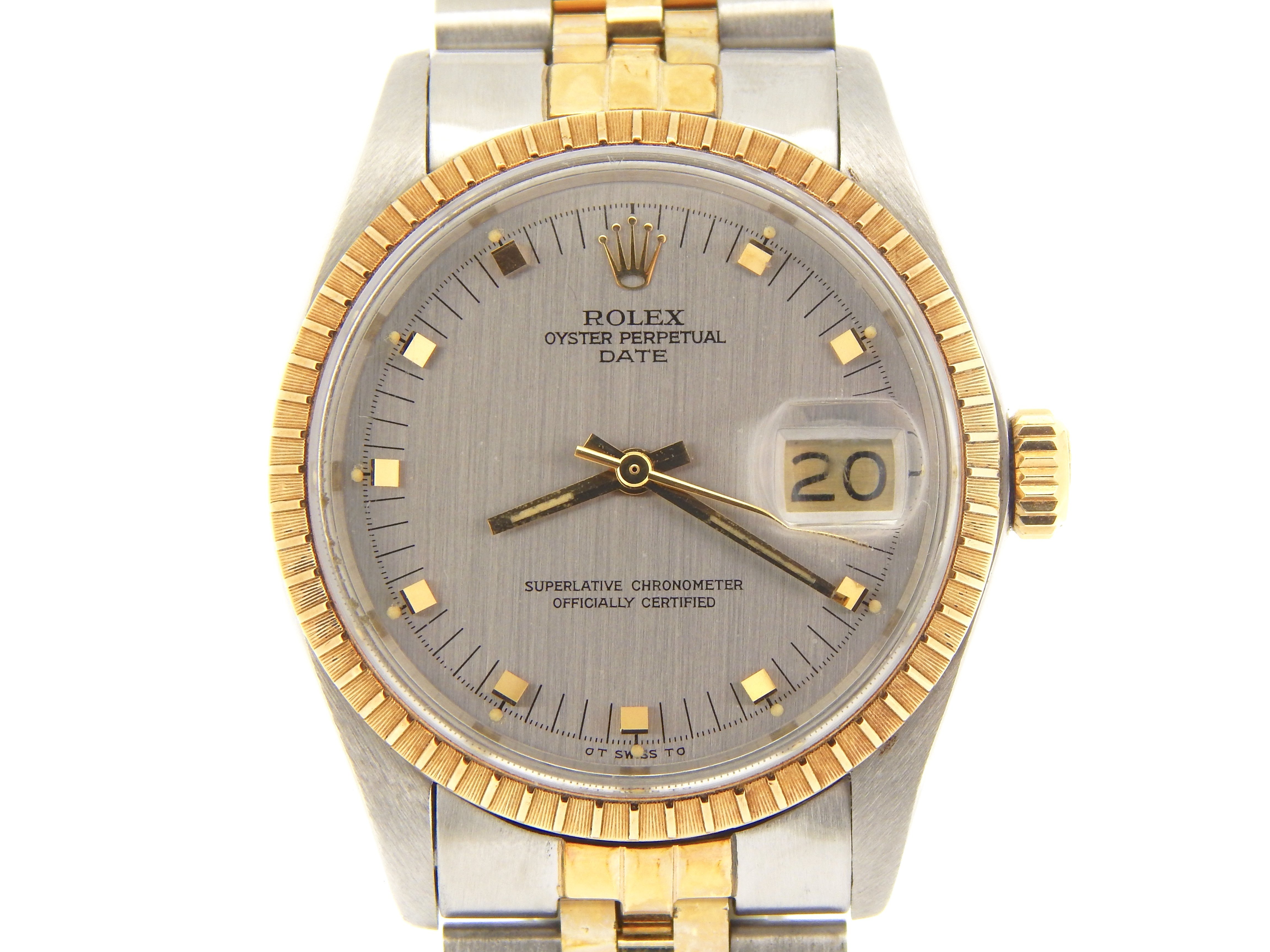 Pre-Owned Mens Rolex Two-Tone Date Gray Slate 1505 (SKU 3044856MT)