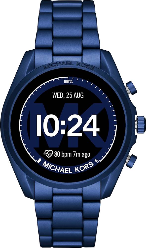 Michael Kors - Gen 5 Bradshaw Smartwatch 44mm Stainless Steel - Blue With Blue Aluminum Bracelet
