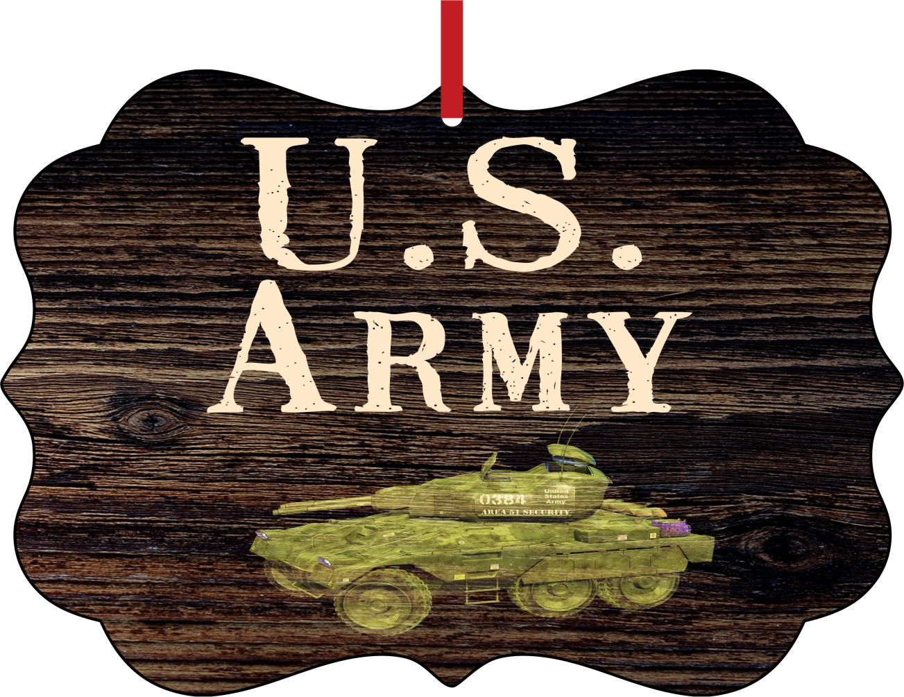 US Army Elegant Semigloss Aluminum Christmas Ornament Tree Decoration - Unique Modern Novelty Tree Décor Favors