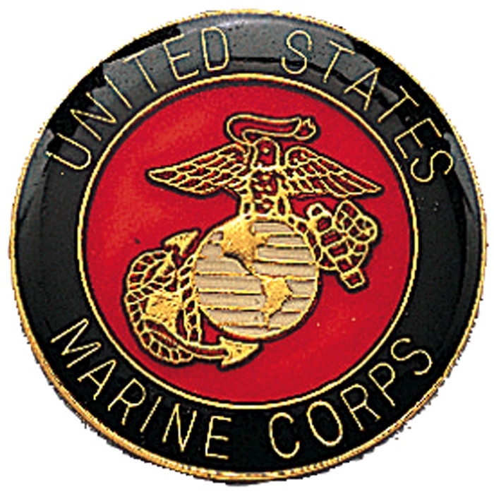 US MARINE CORPS Pin-On Insignia with USMC Emblem