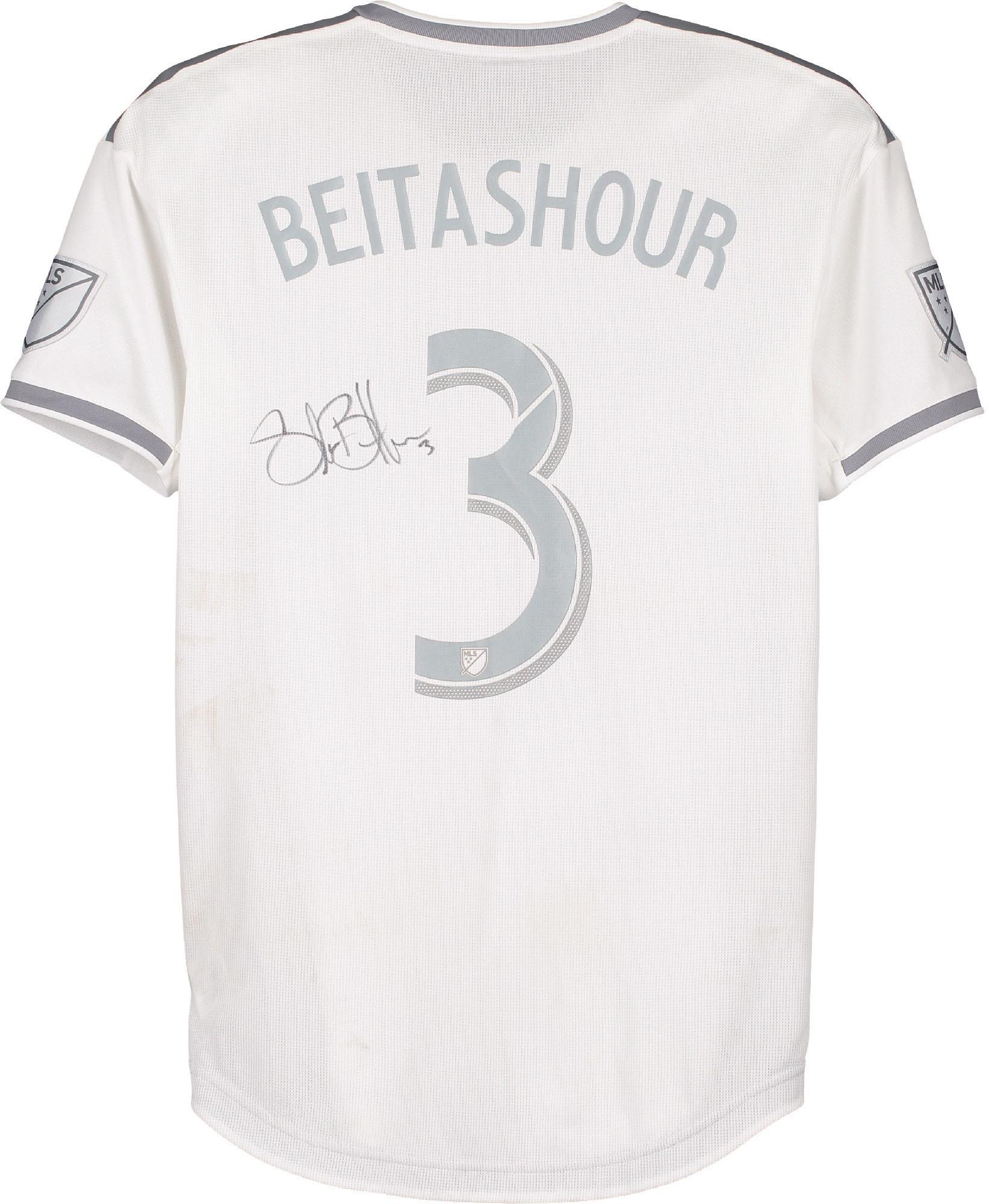 Steven Beitashour LAFC Autographed Match-Used #3 White Jersey from the 2019 MLS Season - Fanatics Authentic Certified