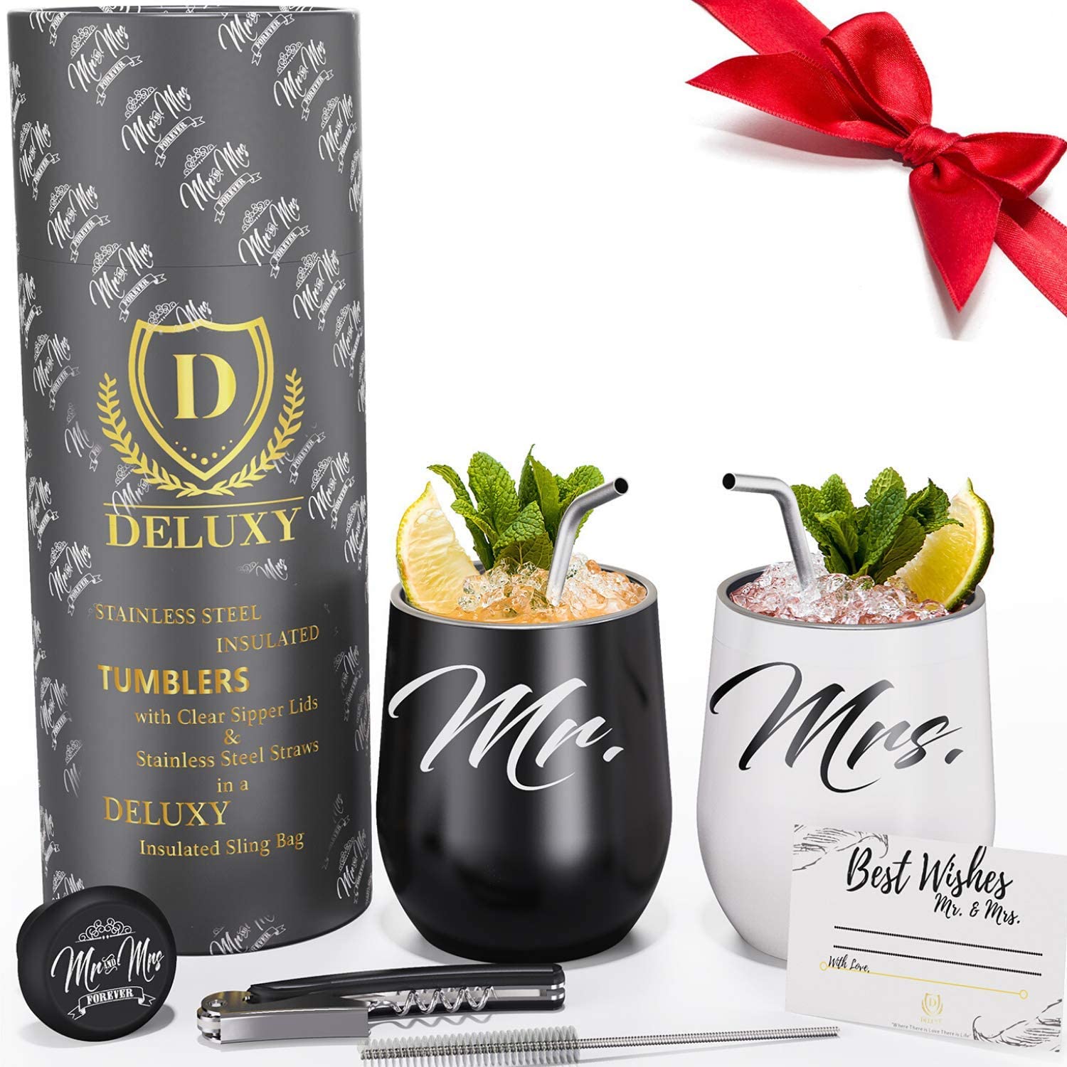 DELUXY Mr and Mrs Wine Tumblers