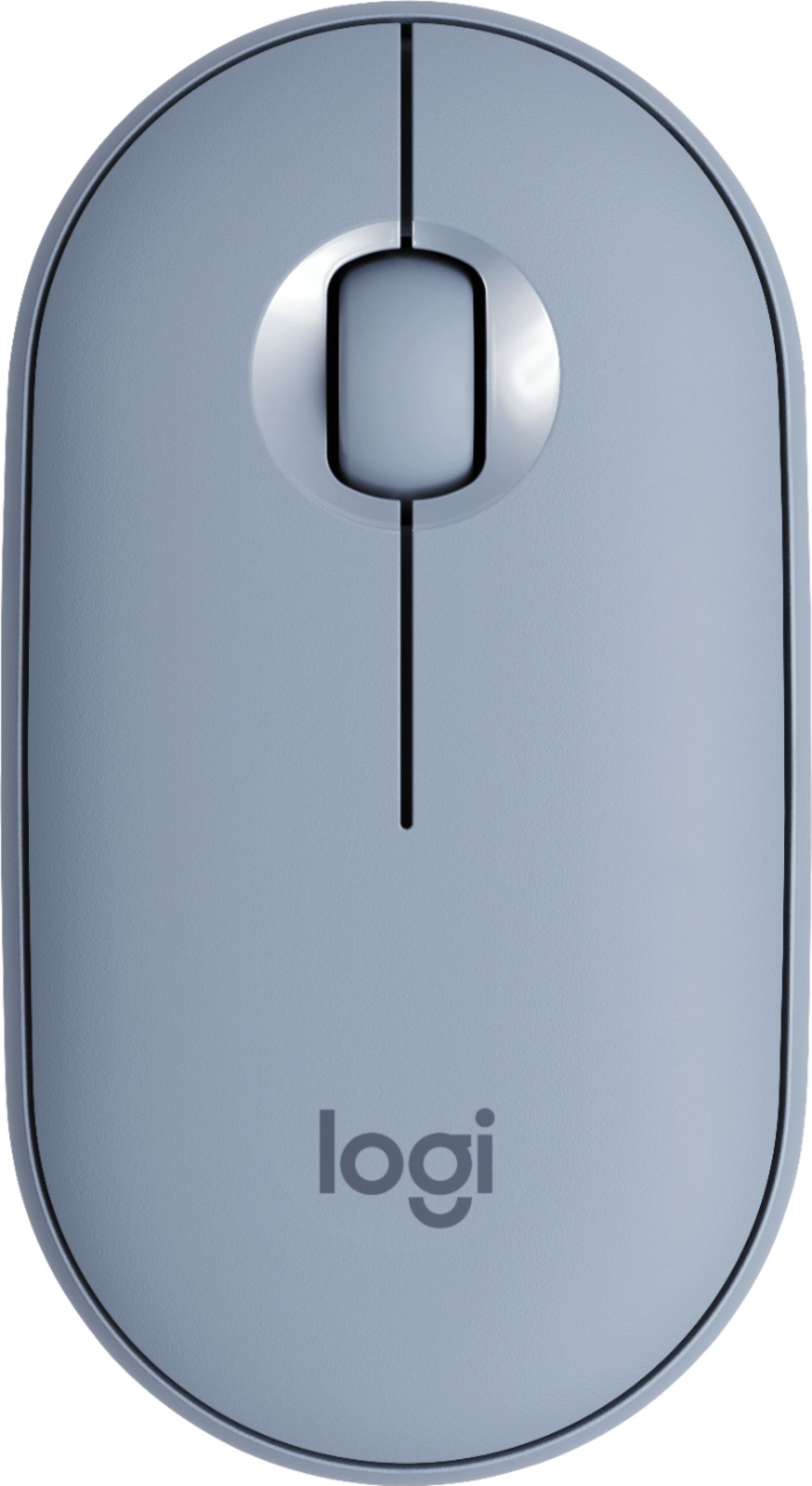 Logitech - Pebble M350 Bluetooth Optical Mouse - Blue Gray