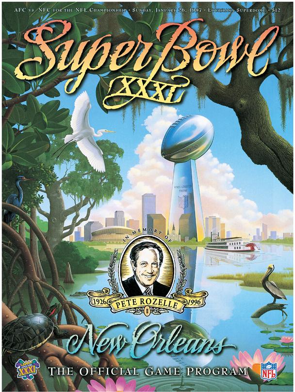 NFL - Canvas 36 x 48 Super Bowl XXXI Program Print | Details: 1997, Packers vs. Patriots