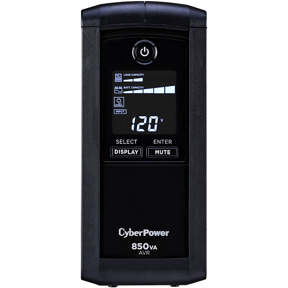 CyberPower - Intelligent LCD Series 850VA Battery Back-Up System - Black