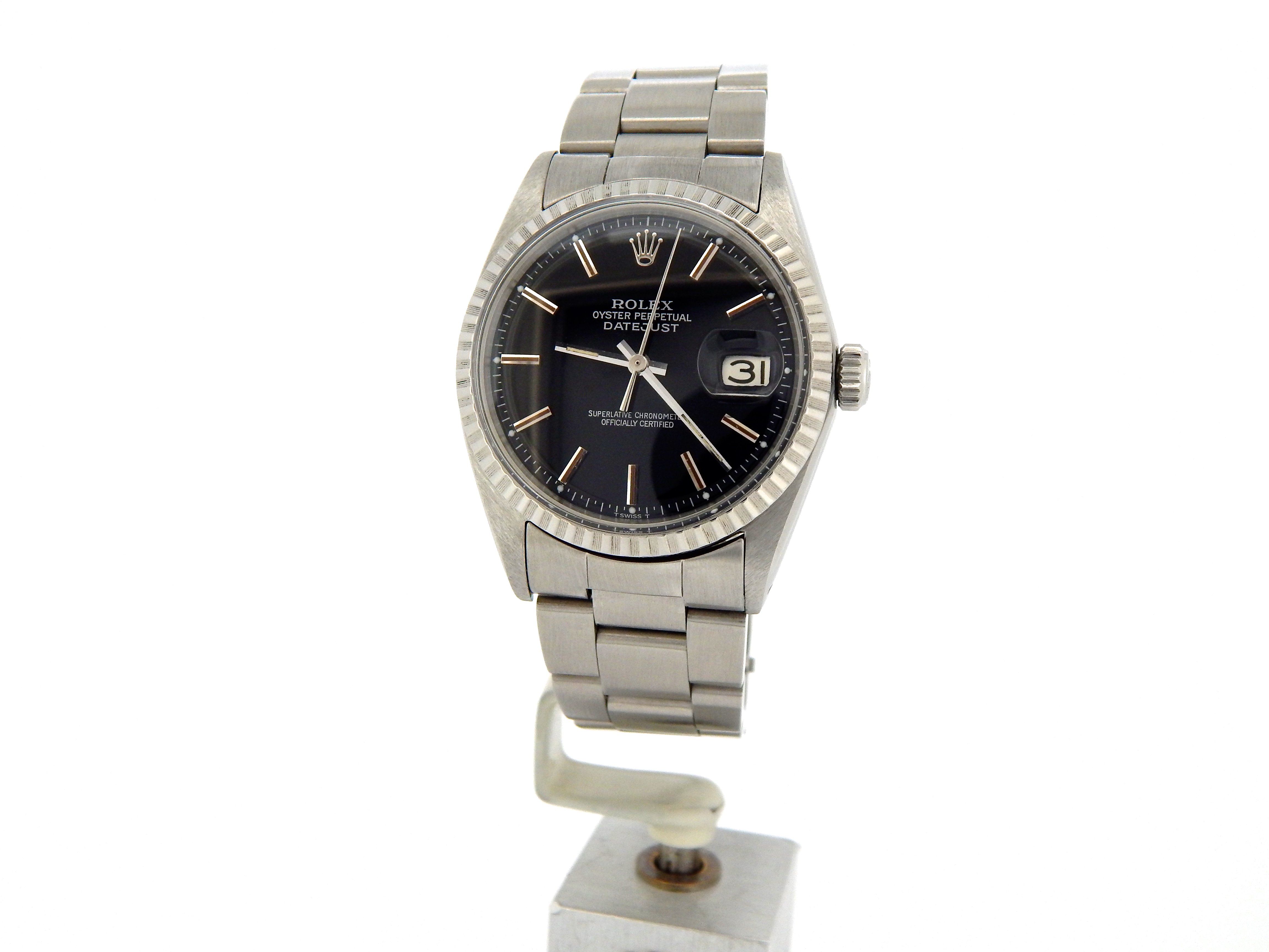 Preowned Customized Rolex Mens Datejust 1603 Stainless Steel Watch (Certified Authentic/Warranty)