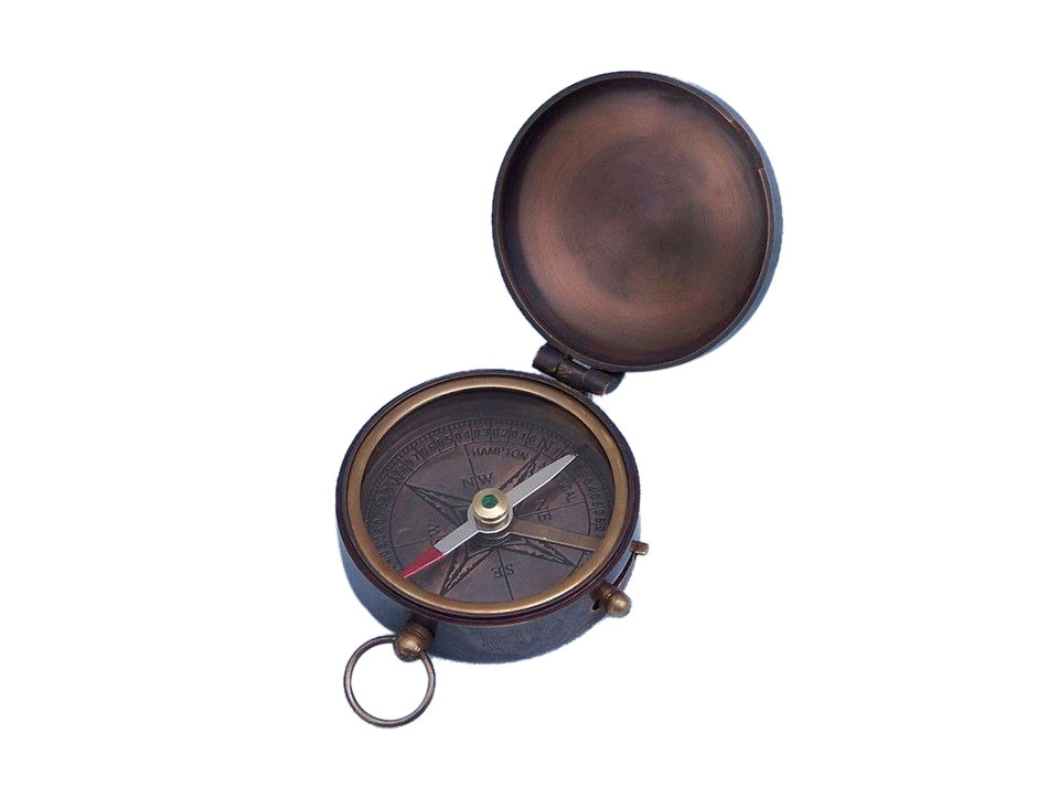 Antique Copper Lewis & Clark Pocket Compass 3