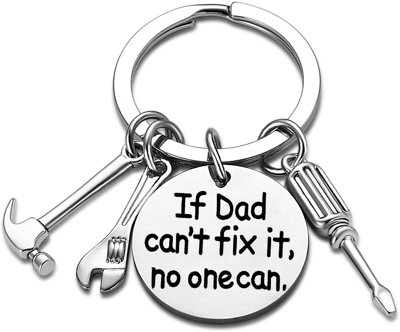 Keyring Father's Day Gift for Dad Papa Daddy (If dad Can't fix it, no one can)