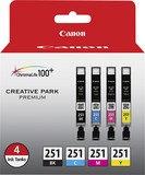 Canon - 251 4-Pack Ink Cartridges - Photo Black/Cyan/Magenta/Yellow