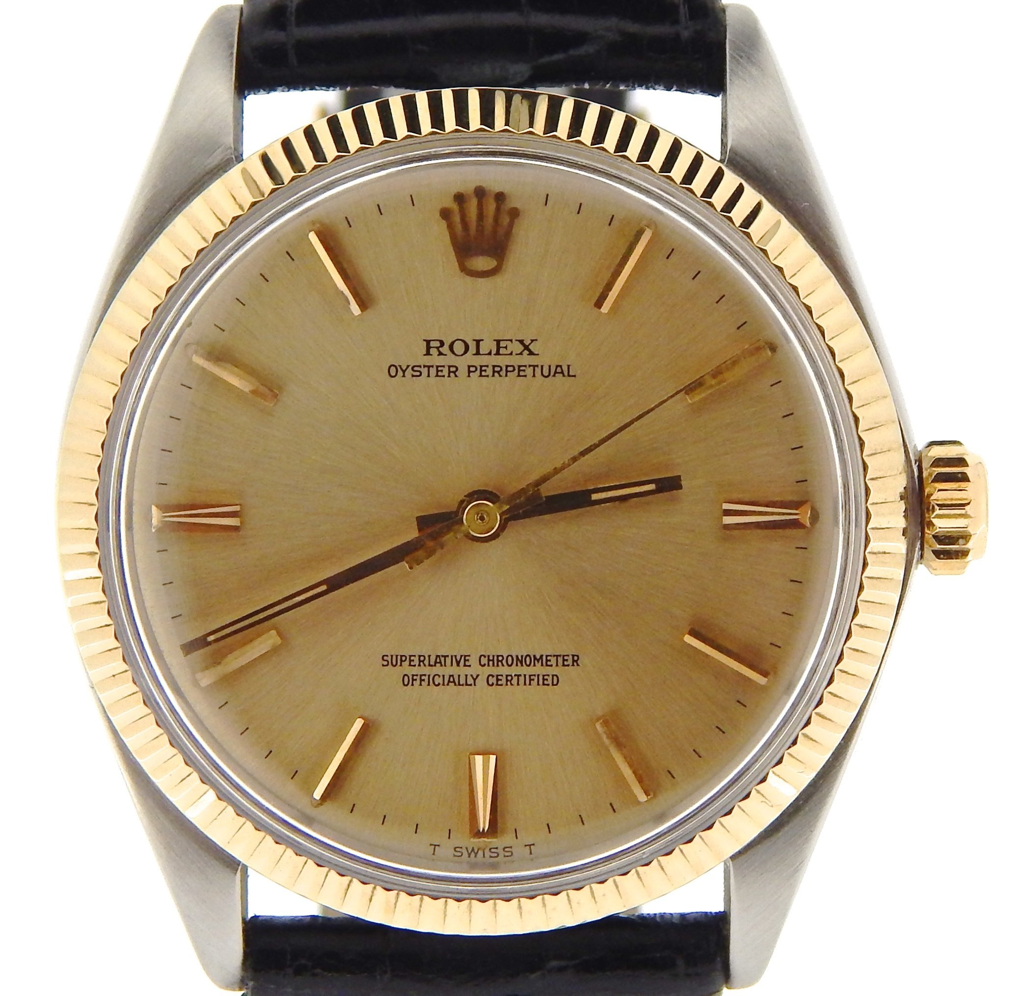 Pre-Owned Mens Rolex Two-Tone 14K/SS Oyster Perpetual Champagne 1005 (SKU 1108853NBLKNNCMT)