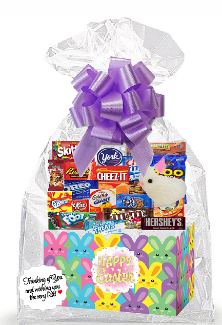 Happy Easter Thinking Of You Cookies, Candy & More Care Package Snack Gift Box Bundle Set - Arrives in 3-4Business Days