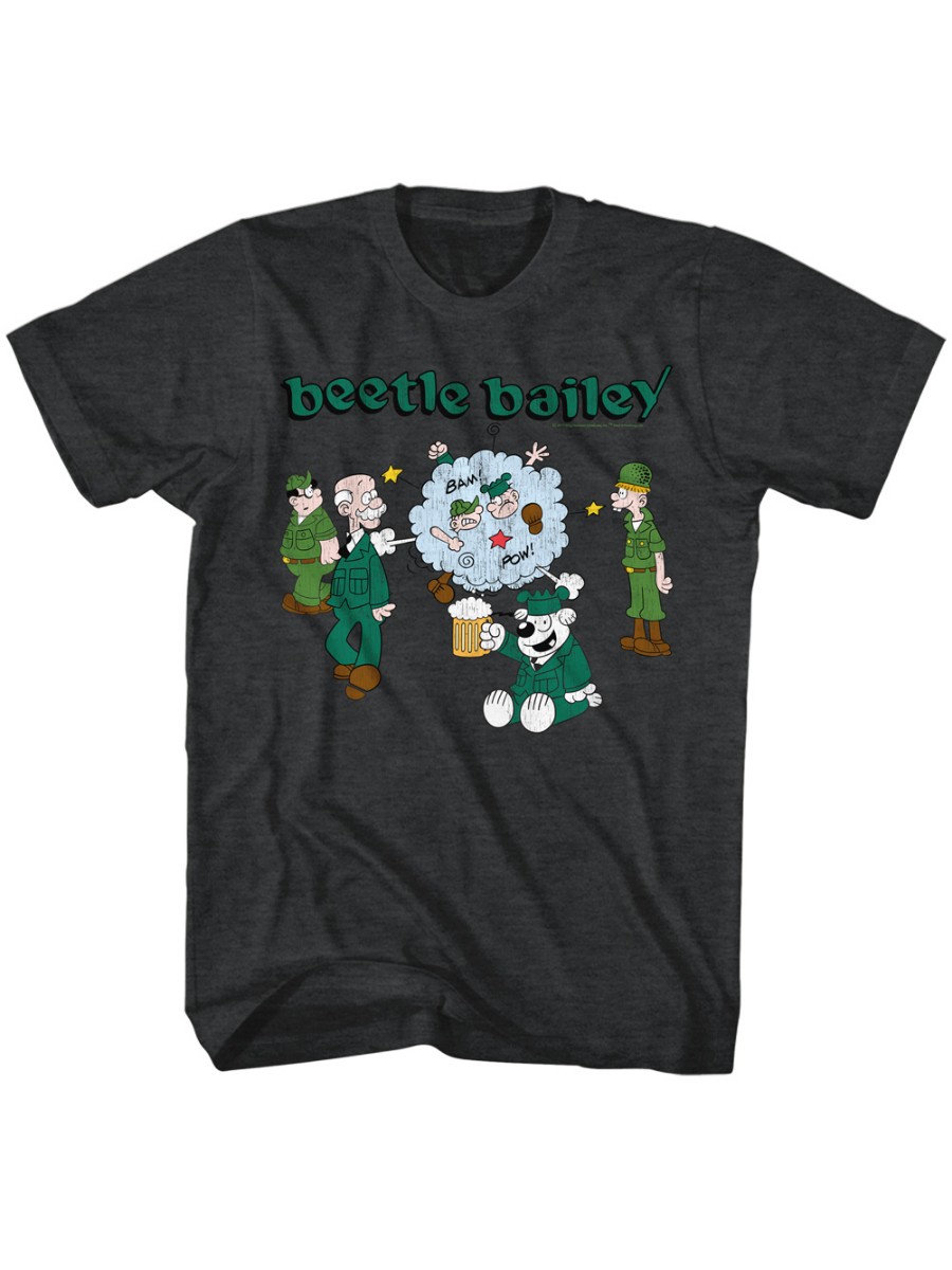 Private Beetle Bailey Comic Strip US Army Character Brawl Adult T-Shirt Tee