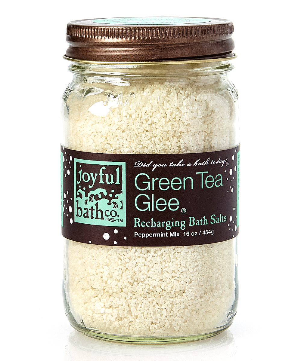 Joyful Bath Co. Green Tea Glee Recharging Bath Salts, Peppermint Mix, 16 oz