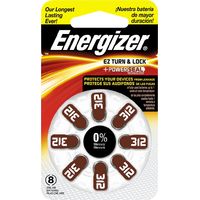 Energizer - 312 Alkaline Zinc-Air Batteries for Most Hearing Aids (8-Pack)