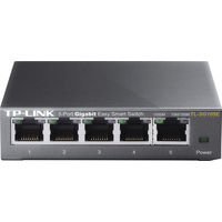 TP-Link - 5-Port 10/100/1000 Mbps Gigabit Smart Ethernet Metal Switch - Gray