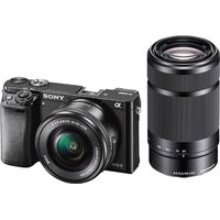 Sony - Alpha a6000 Mirrorless Camera Two Lens Kit with 16-50mm and 55-210mm Lenses - Black