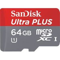 SanDisk - Ultra Plus 64GB microSDXC UHS-I Memory Card