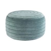 Simpli Home - Vivienne Round Contemporary Velvet/Polystyrene Pouf - Turquoise