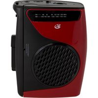GPX - Cassette Player with AM/FM Radio - Black/Red