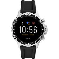 Fossil - Gen 5 Smartwatch 46mm Stainless Steel - Silver With Black Silicone Band