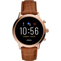 Fossil - Gen 5 Smartwatch 44mm Stainless Steel - Rose Gold With Brown Croco Leather Band