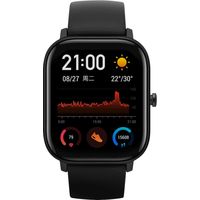 Amazfit - GTS Smartwatch 42mm Aluminum - Obsedian Black With Silicone Band