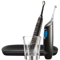 Philips - Sonicare Rechargeable Toothbrush and Oral Irrigator Set - Black