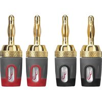 Rocketfish™ - Speaker Cable Banana Plugs (4-Pack) - Red/Black