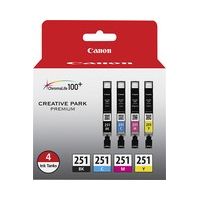 Canon - 251 4-Pack Ink Cartridges - Photo Black/Cyan/Magenta/Yellow