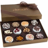 Barnett's Chocolate Cookies Gift Basket, Gourmet Christmas Holiday Corporate Food Gifts in Elegant Box, Thanksgiving, Halloween, Birthday or Get Well Baskets Idea for Men & Women, 12 Unique Flavors