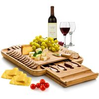 Premium Bamboo Cheese Board Set -