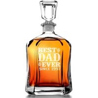 Best Dad Ever Liquor Decanter for Dad, Father's Day, Birthday Christmas Gift Engraved (Customized Personalized)