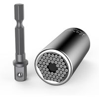 Universal Socket, KUSONKEY Professional 7mm-19mm Universal Socket Tool Sets with Power Drill Adapter 